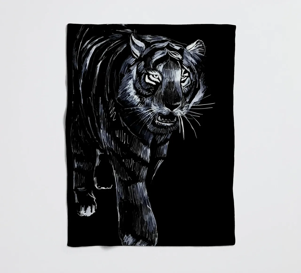 Gatto tigrato nero coperta in pile da Mikesell