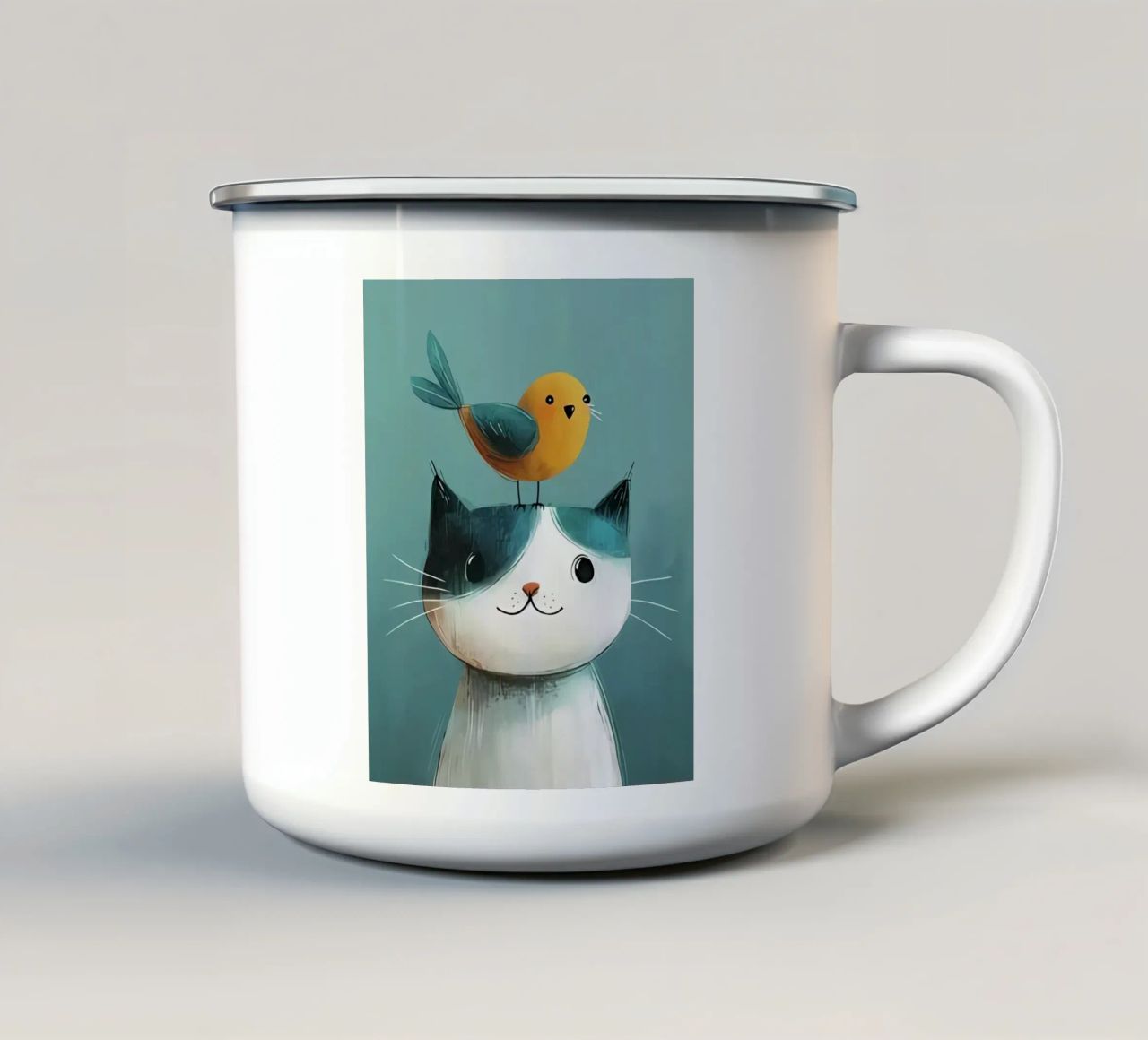 Poster minimalista 142 tazza in smalto da Kadynce