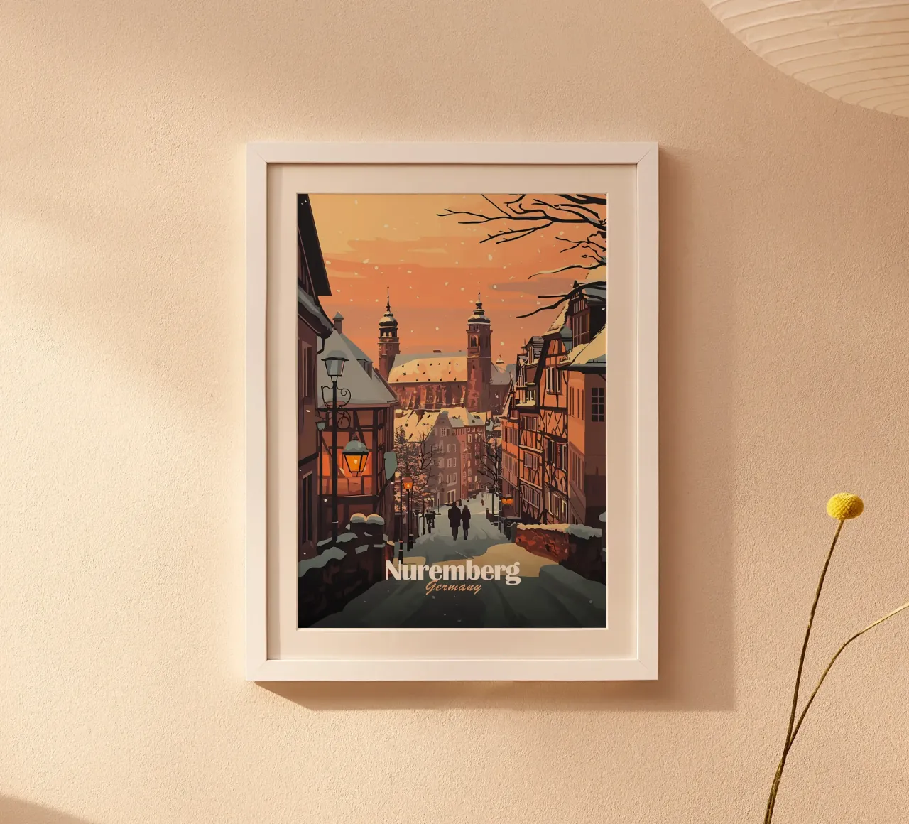 Norimberga, scena invernale poster con telaio in plastica da Ginnery