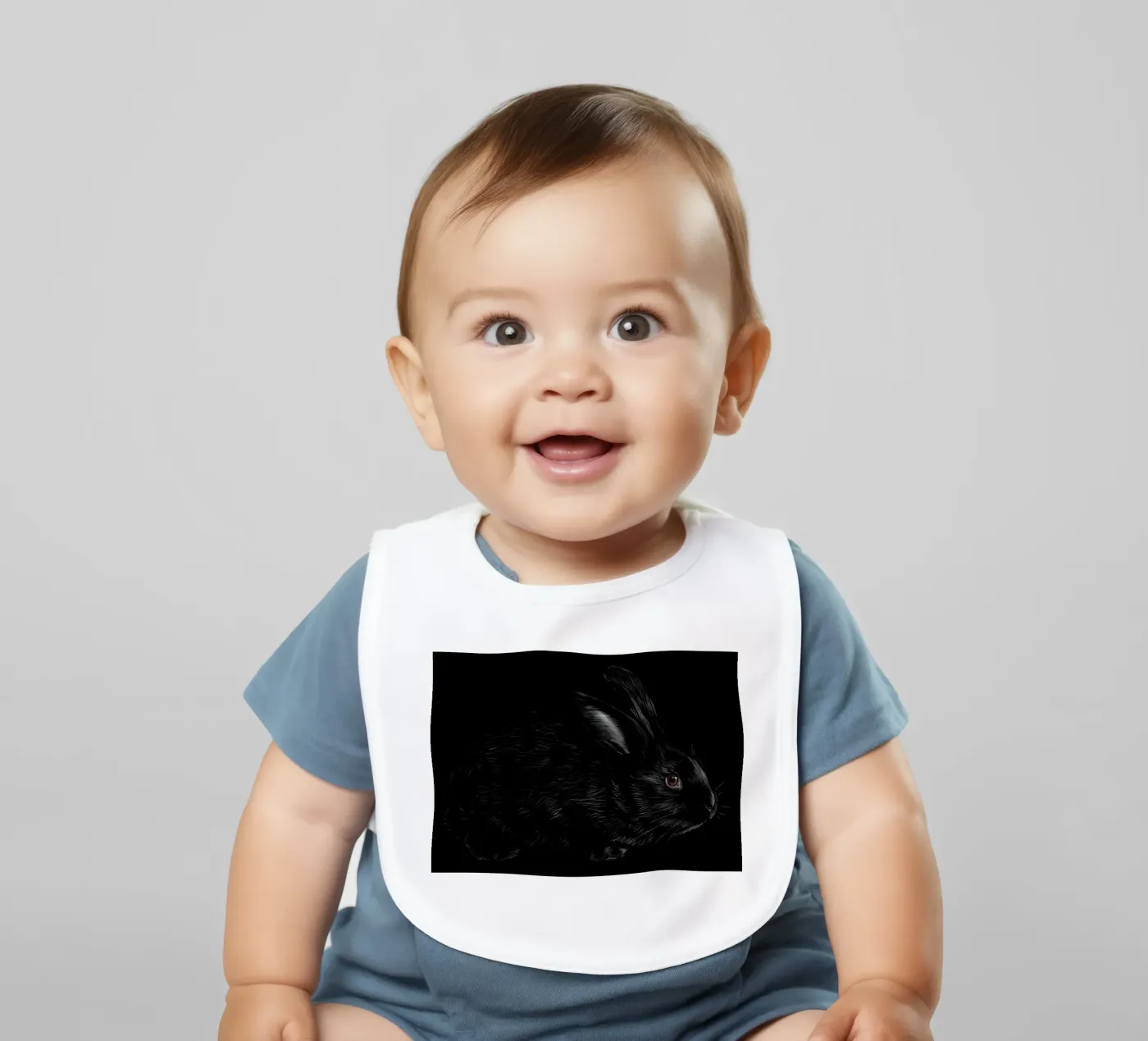 Rabbit baby bib by Delaplane
