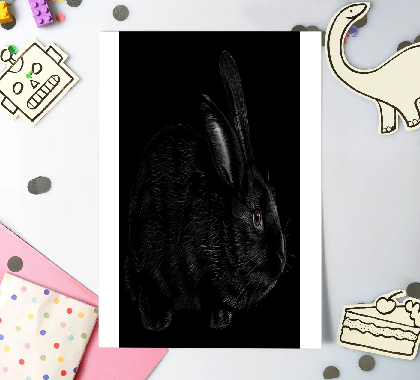 Rabbit stickervel van Delaplane