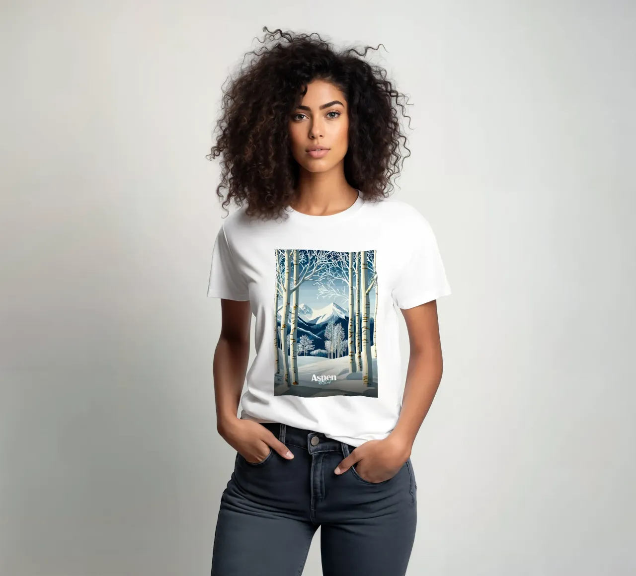 Aspen, EE.UU. Paisaje invernal camiseta de Ginnery
