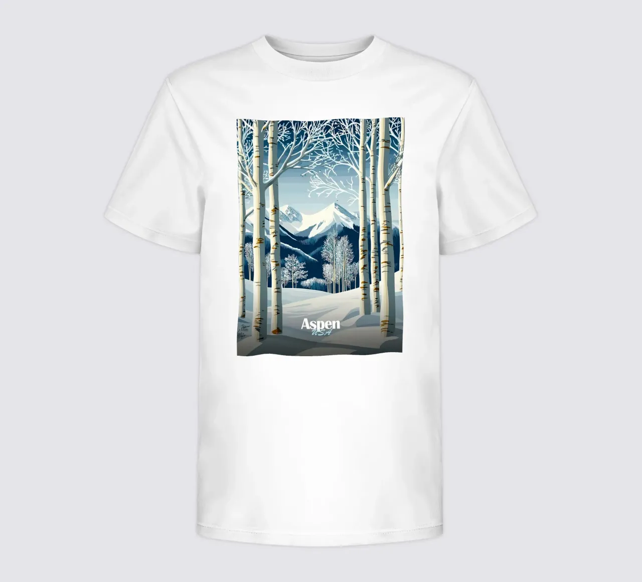 Aspen, USA Winter Landscape kids t-shirt by Ginnery