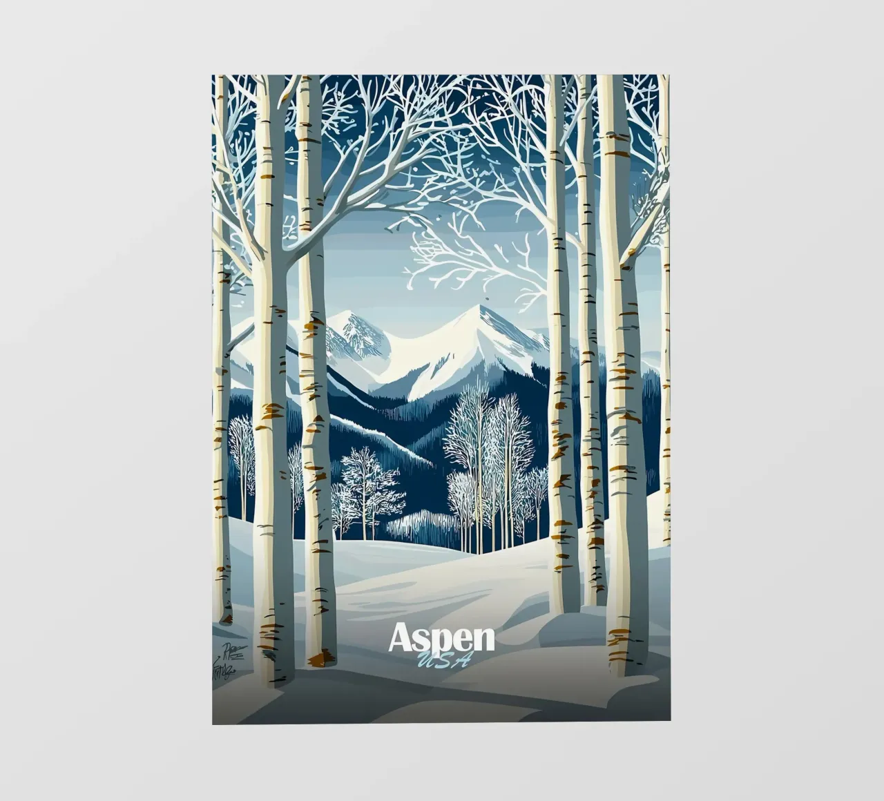Aspen, USA Paesaggio invernale carta da parati fotografica da Ginnery