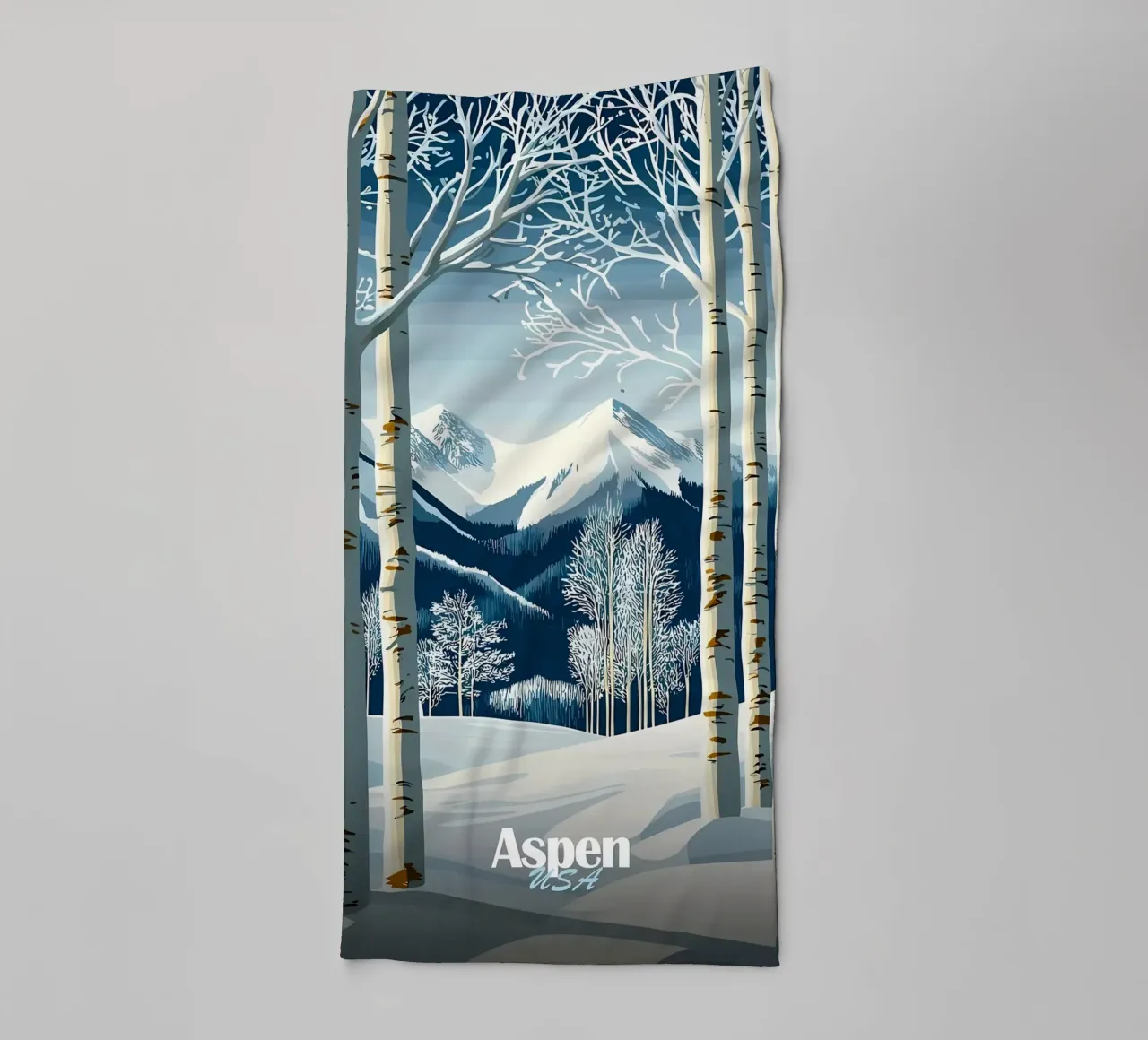 Aspen, USA Winter Landscape towel by Ginnery