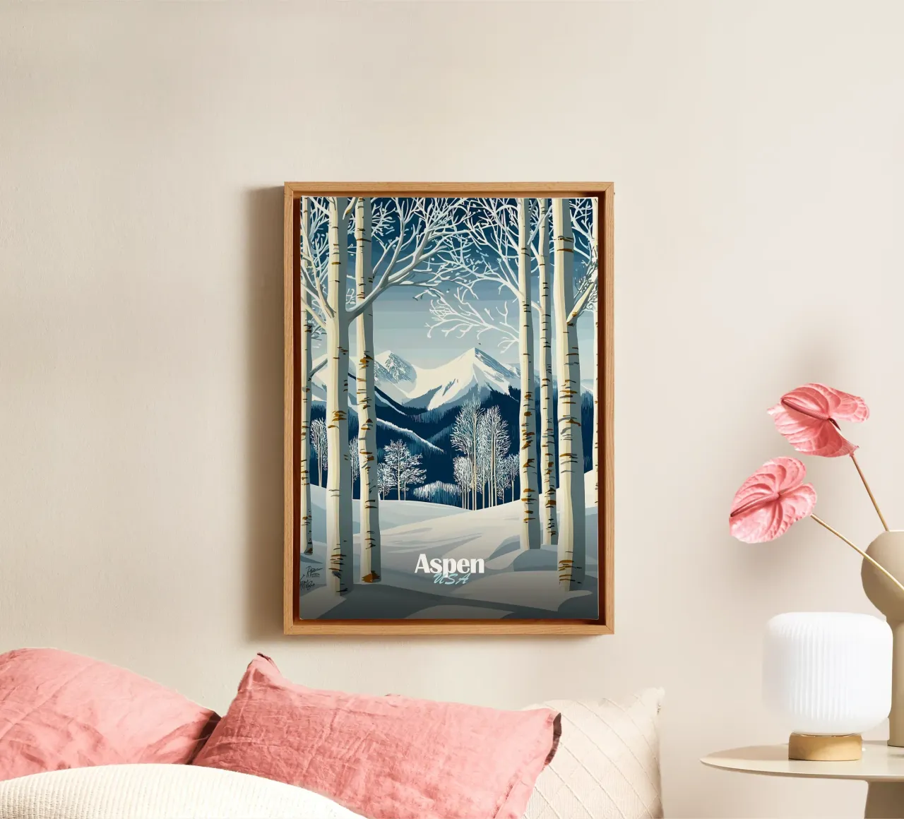Aspen, EE.UU. Paisaje invernal lienzo de Ginnery