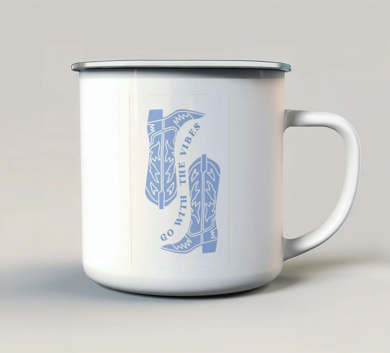 Go with the vibes enamel mug by pdigitalprints