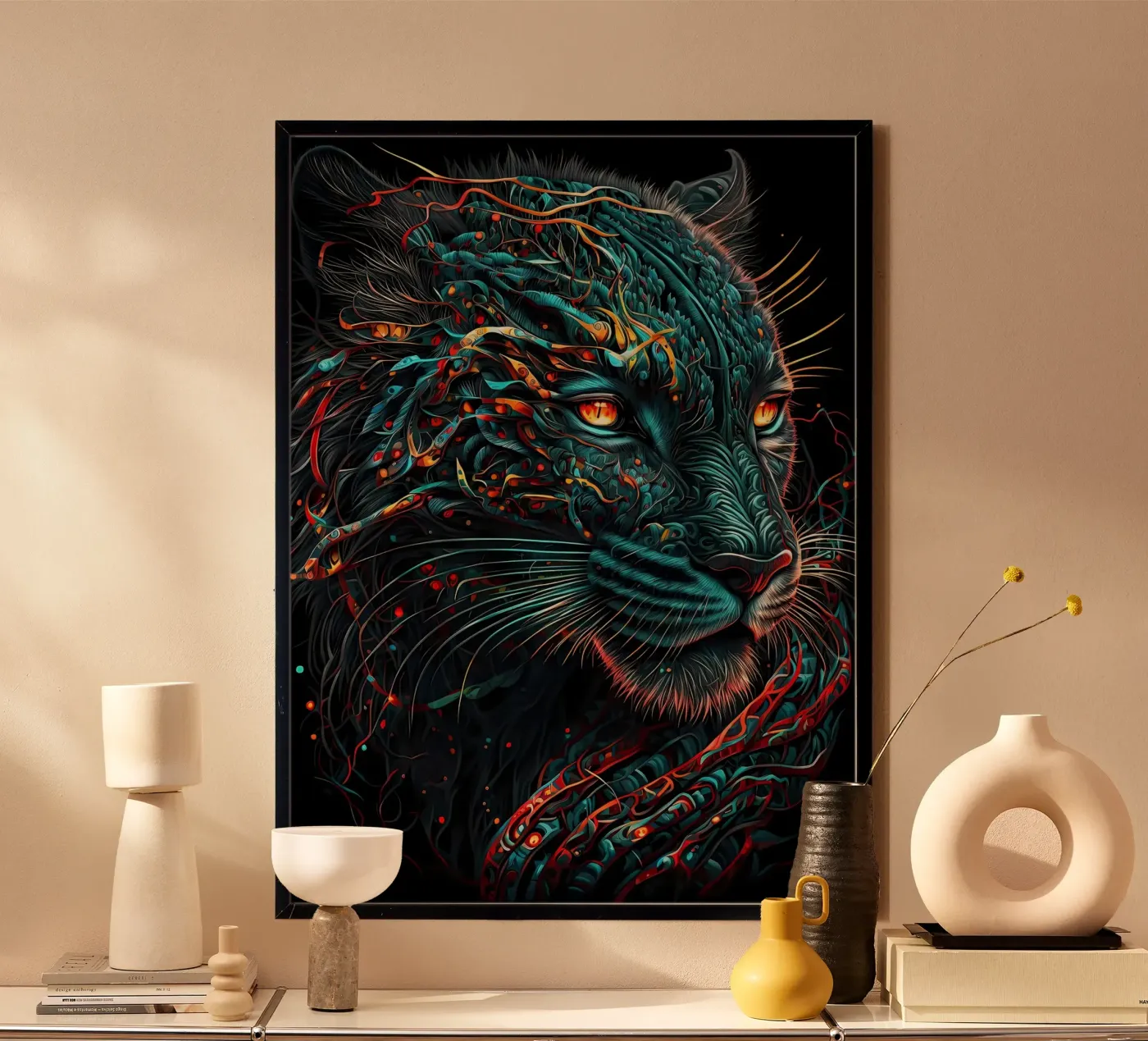 Schwarzer Tiger Katze Poster von Mikesell