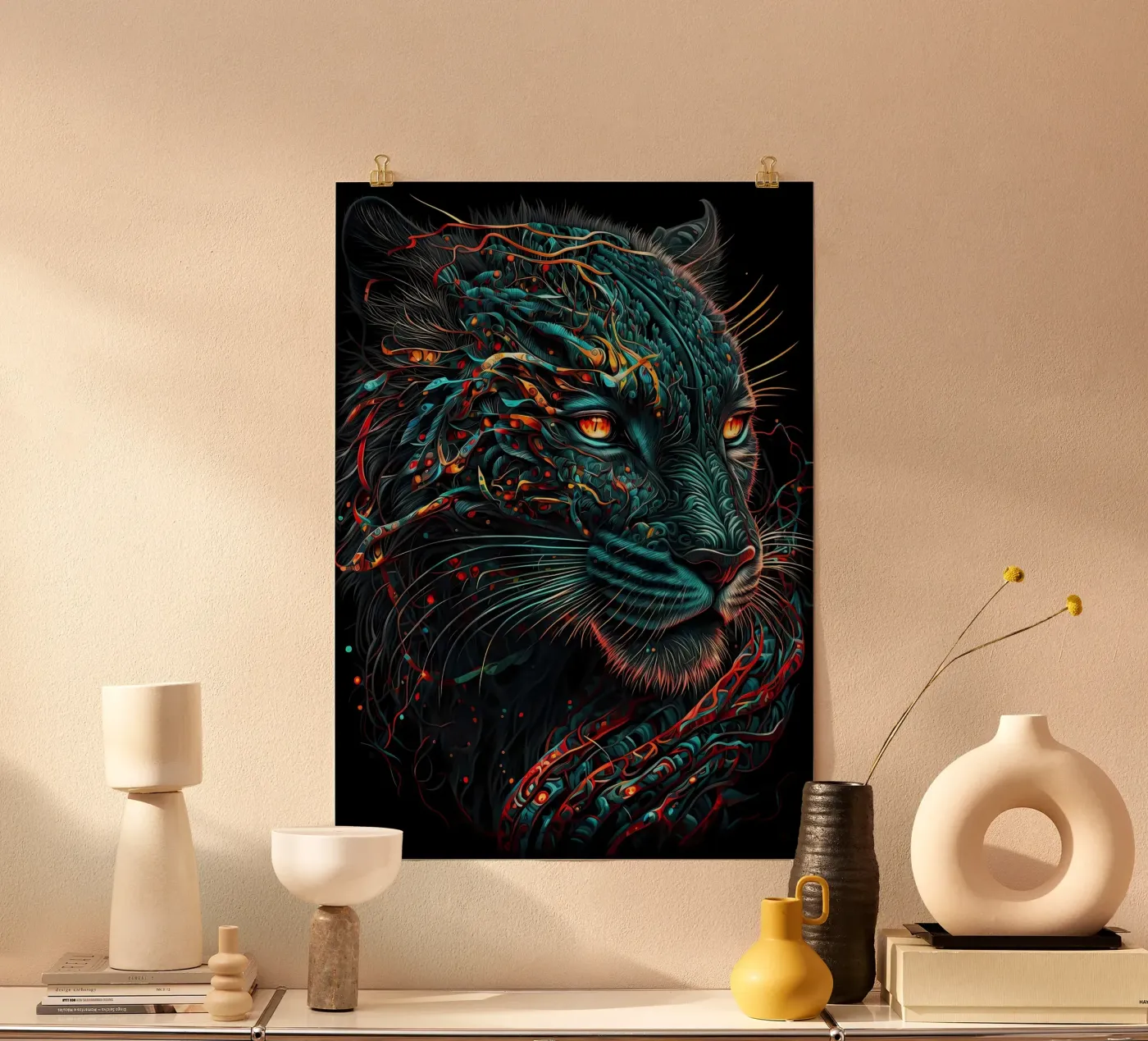Schwarzer Tiger Katze Poster von Mikesell