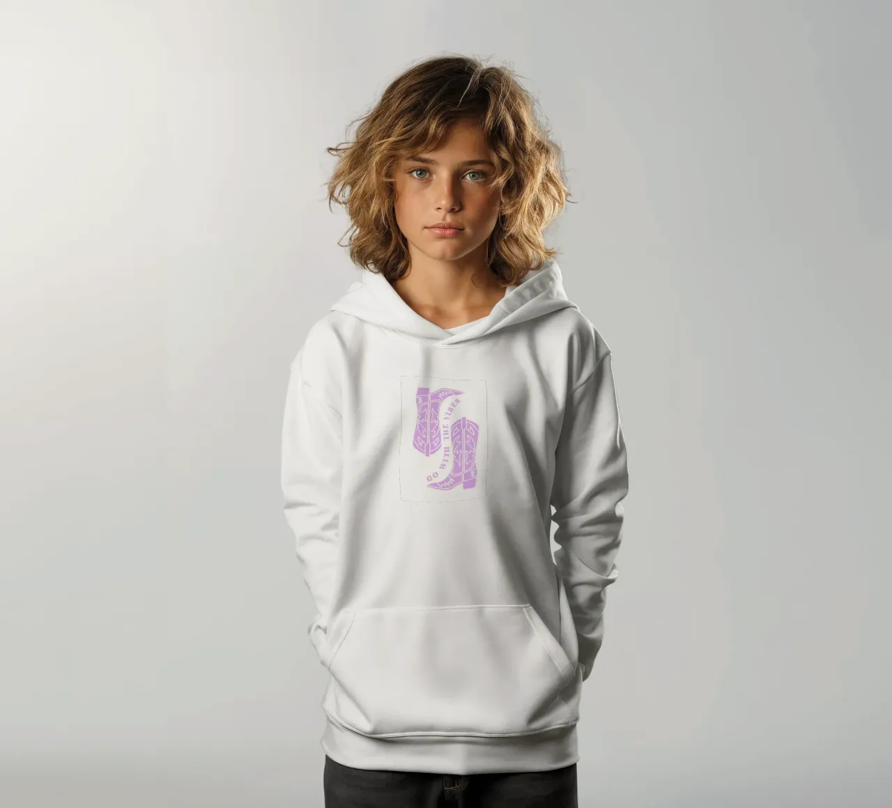 Déjate llevar, botas vaqueras sudadera con capucha para niño de pdigitalprints