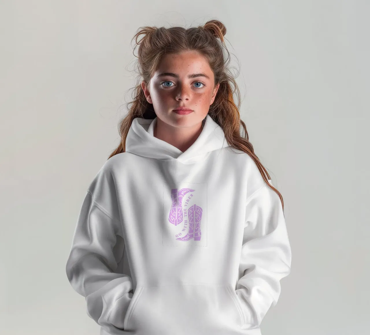Déjate llevar, botas vaqueras sudadera con capucha para niño de pdigitalprints