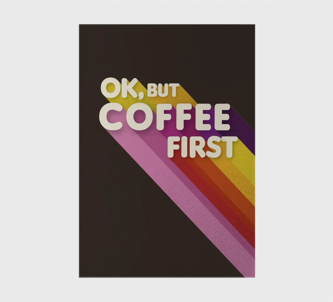 Ok, But Coffee First - Retro Rainbow Art notebook by showmemars