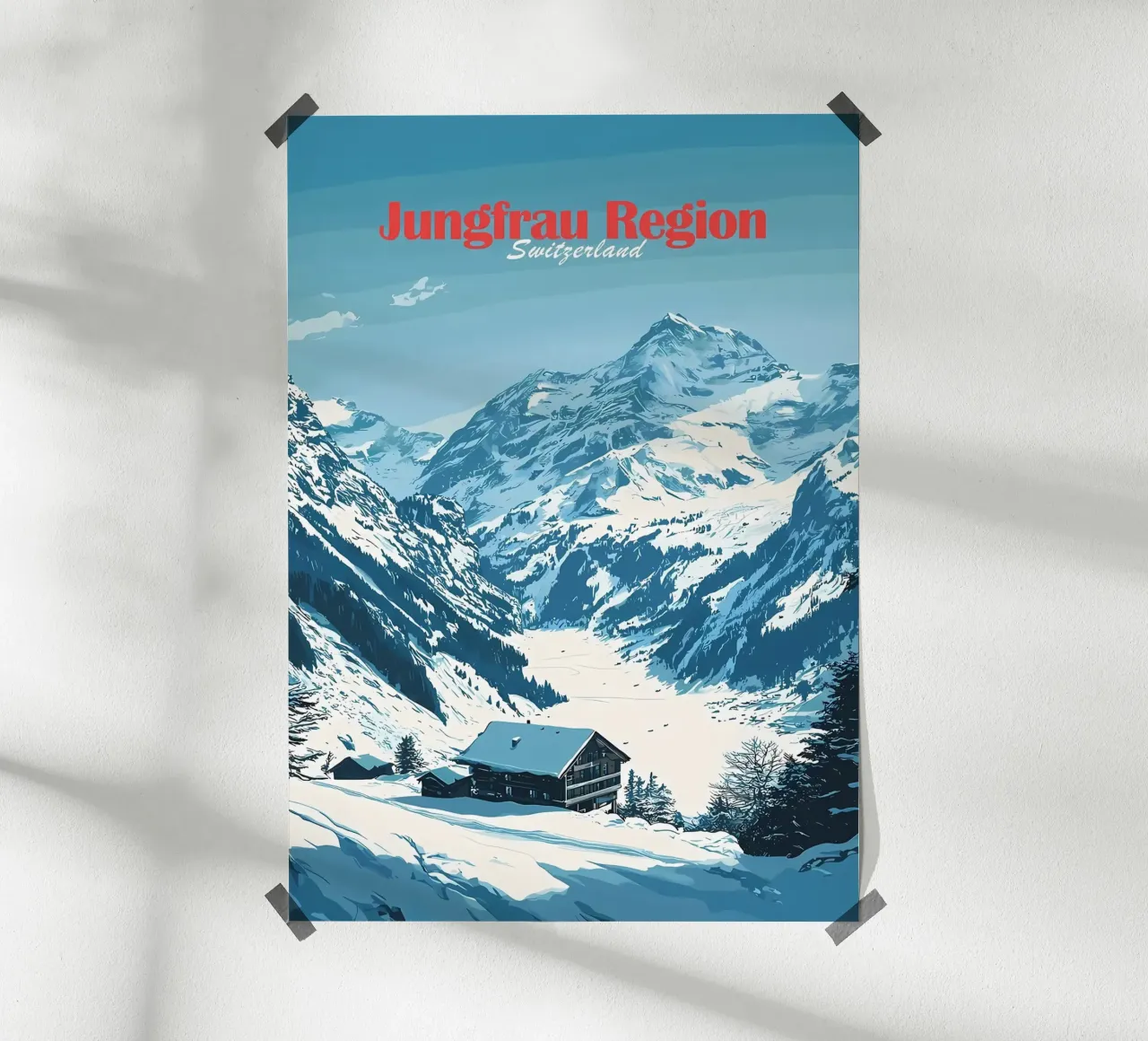 Regione della Jungfrau Svizzera poster con telaio in alluminio da Ginnery