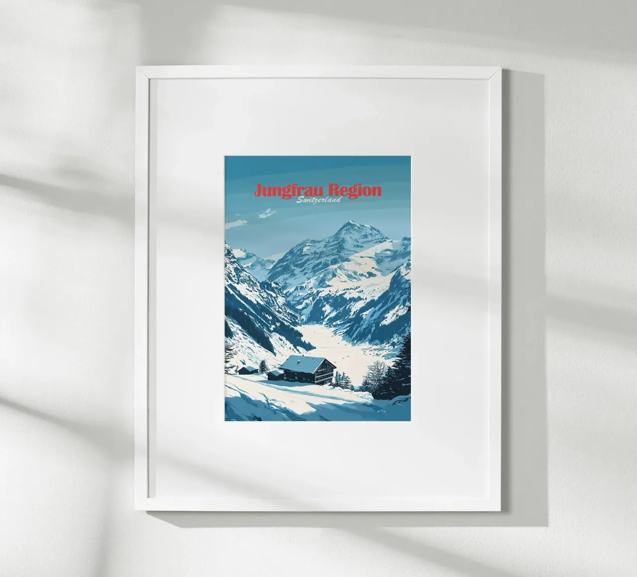 Regione della Jungfrau Svizzera poster con telaio in alluminio da Ginnery