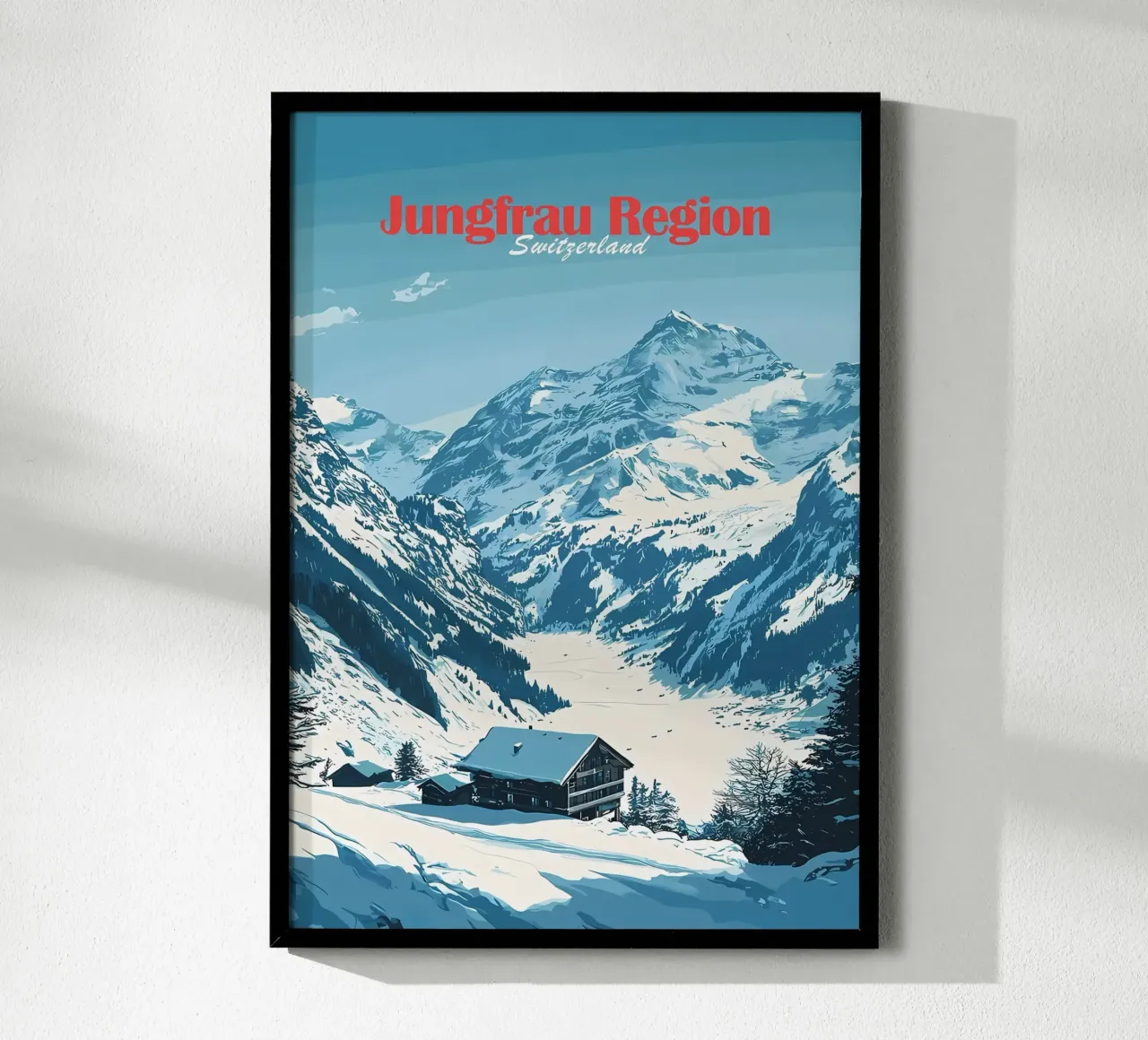 Regione della Jungfrau Svizzera poster con telaio in alluminio da Ginnery