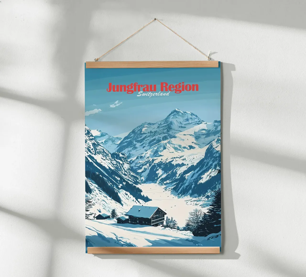 Regione della Jungfrau Svizzera poster con telaio in alluminio da Ginnery