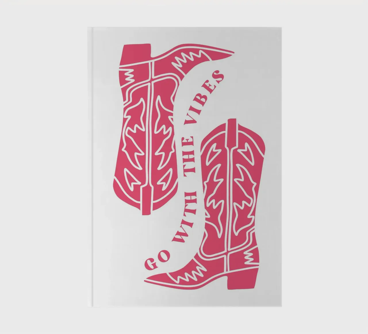 Geh mit den Vibes, Cowboystiefel Notizbuch von pdigitalprints