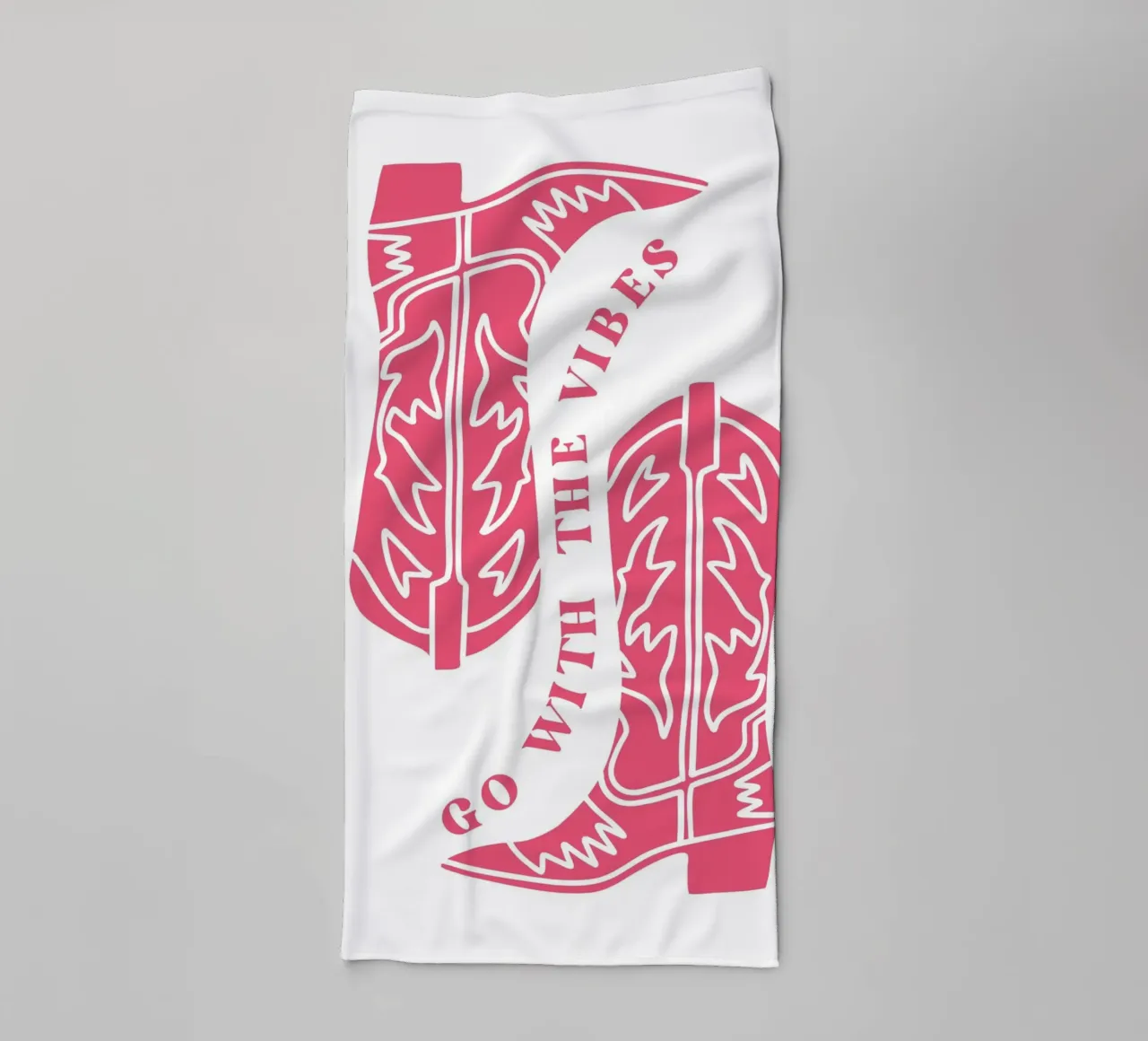 Go with the vibes, cowboy boots towel by pdigitalprints