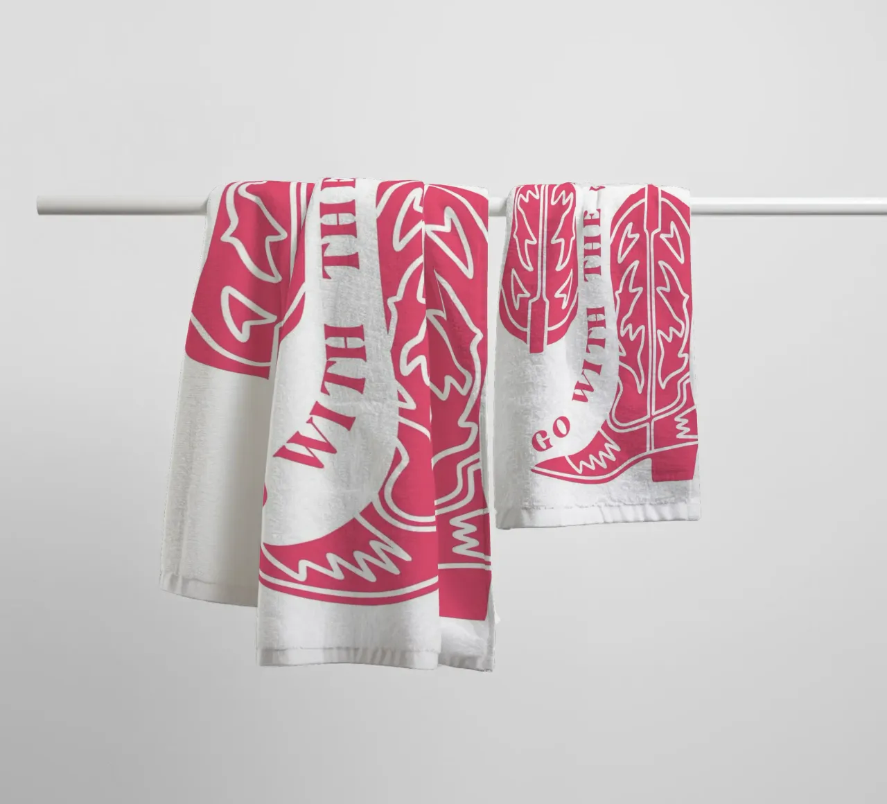 Go with the vibes, cowboy boots towel by pdigitalprints