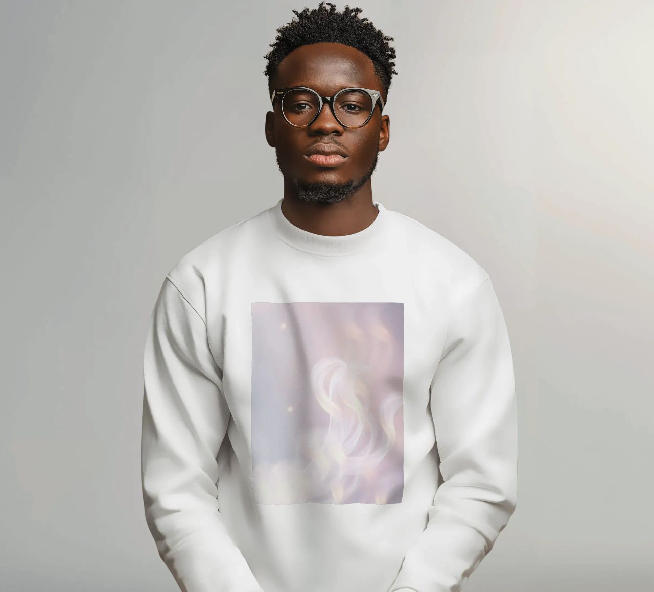 Soft abstract background with wispy textures gentle color sweatshirt by DesignDoodle