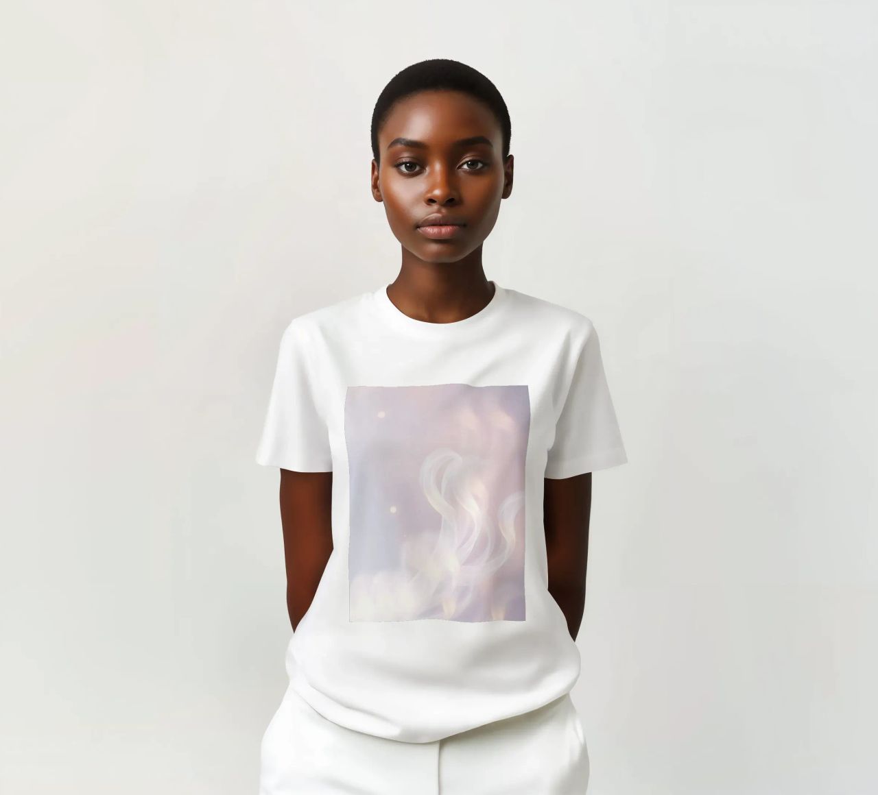 Soft abstract background with wispy textures gentle color t-shirt by DesignDoodle