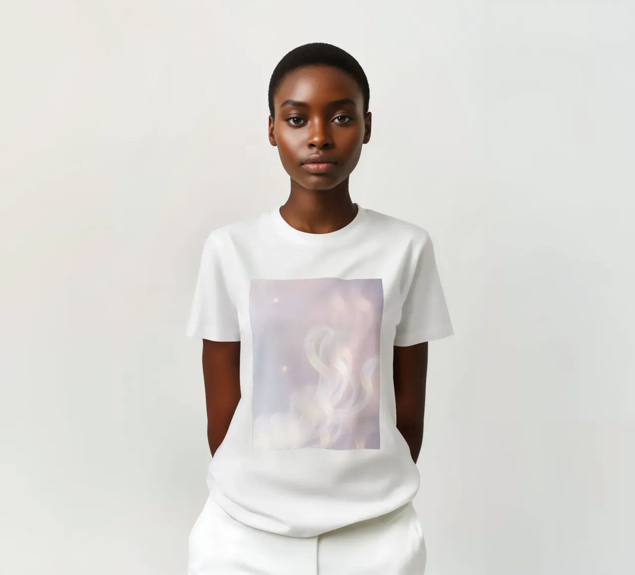 Soft abstract background with wispy textures gentle color t-shirt by DesignDoodle