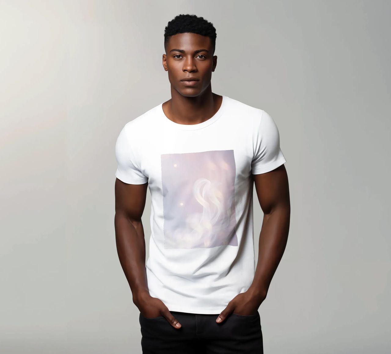 Soft abstract background with wispy textures gentle color t-shirt by DesignDoodle