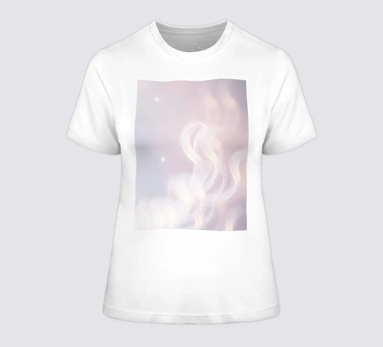 Soft abstract background with wispy textures gentle color women's fitted t-shirt by DesignDoodle