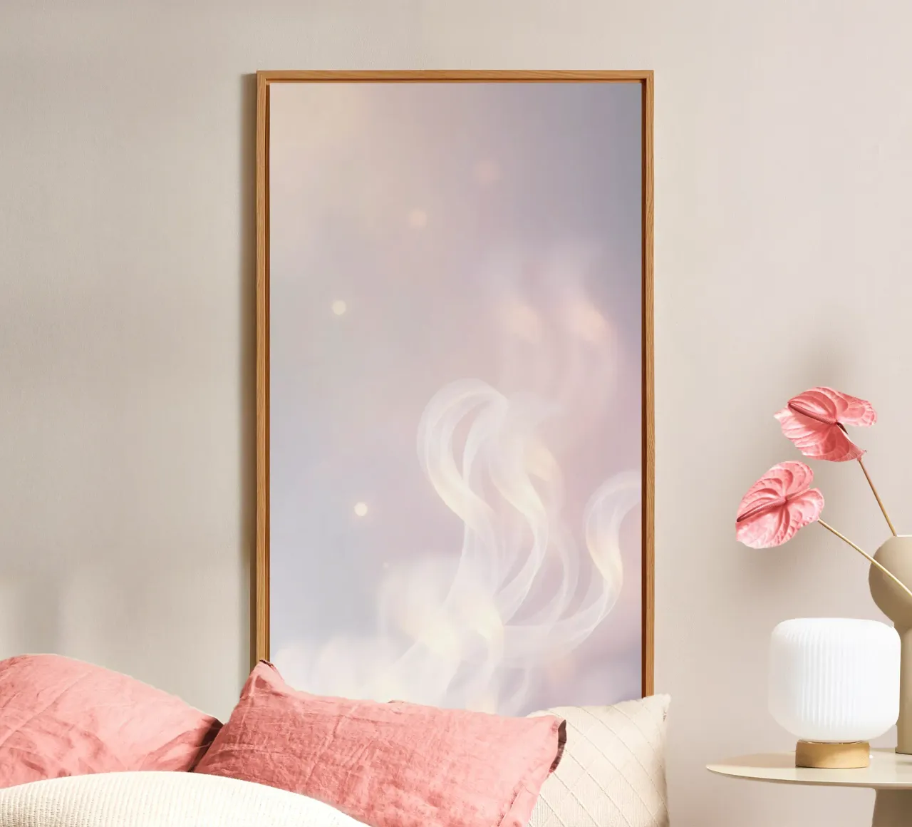 Soft abstract background with wispy textures gentle color alu-dibond by DesignDoodle