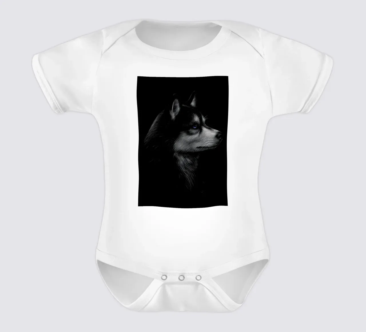 Husky siberiano body neonato maniche corte da Delaplane