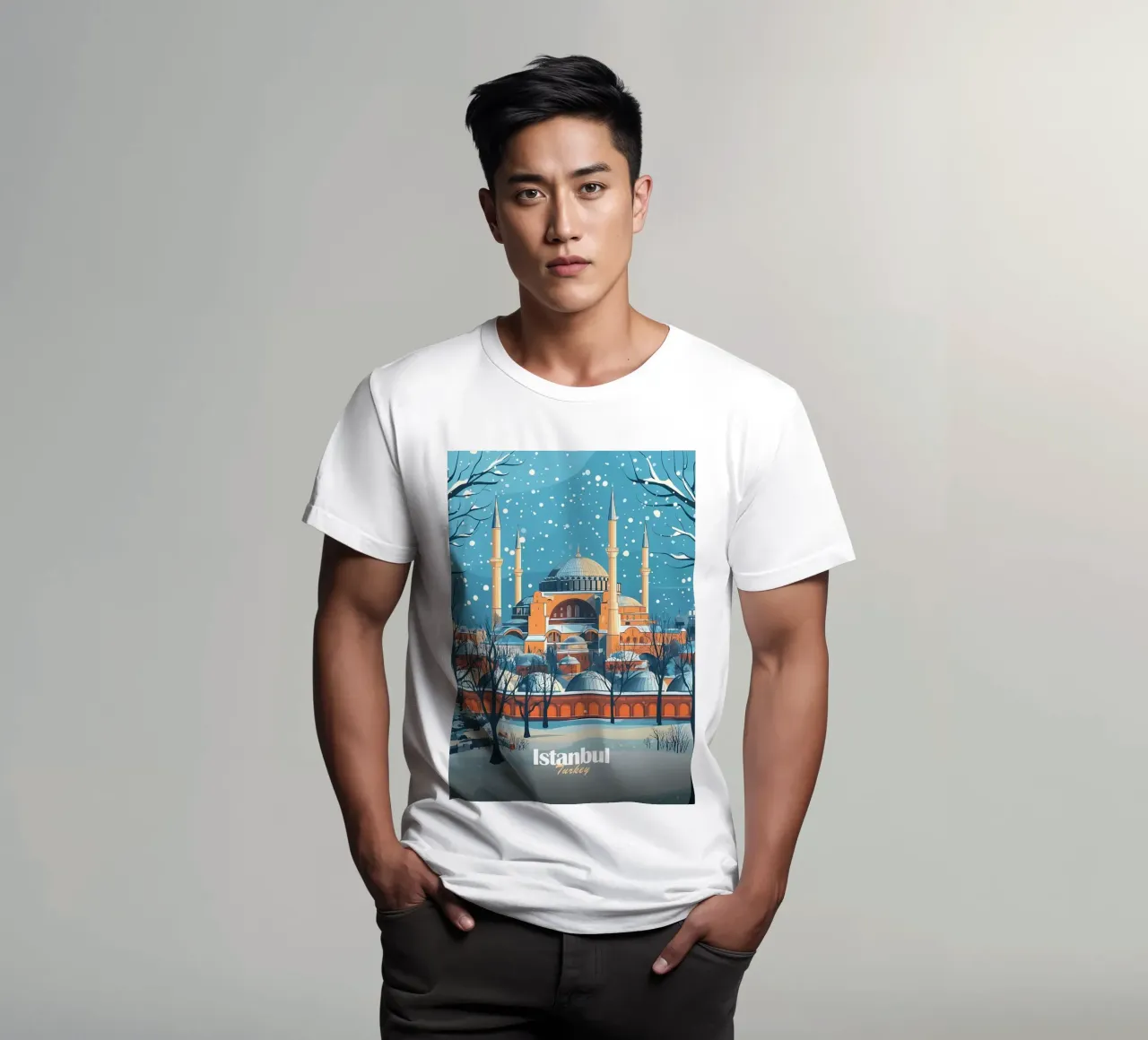Moschea di Istanbul in inverno t-shirt da Ginnery