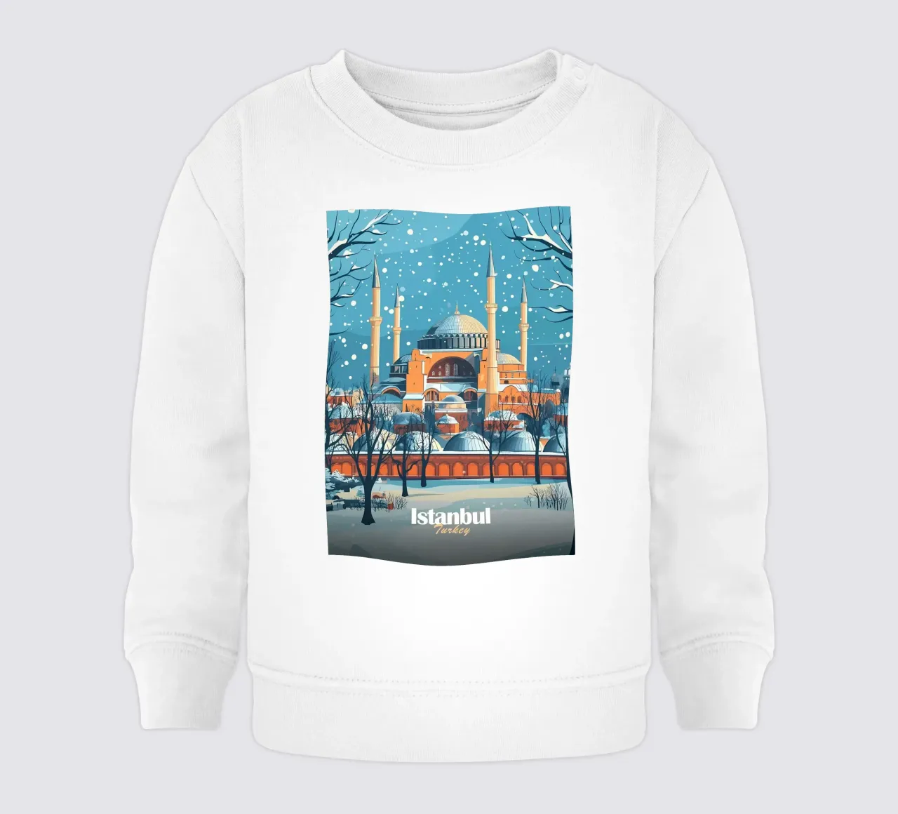 Moschea di Istanbul in inverno felpa neonato da Ginnery