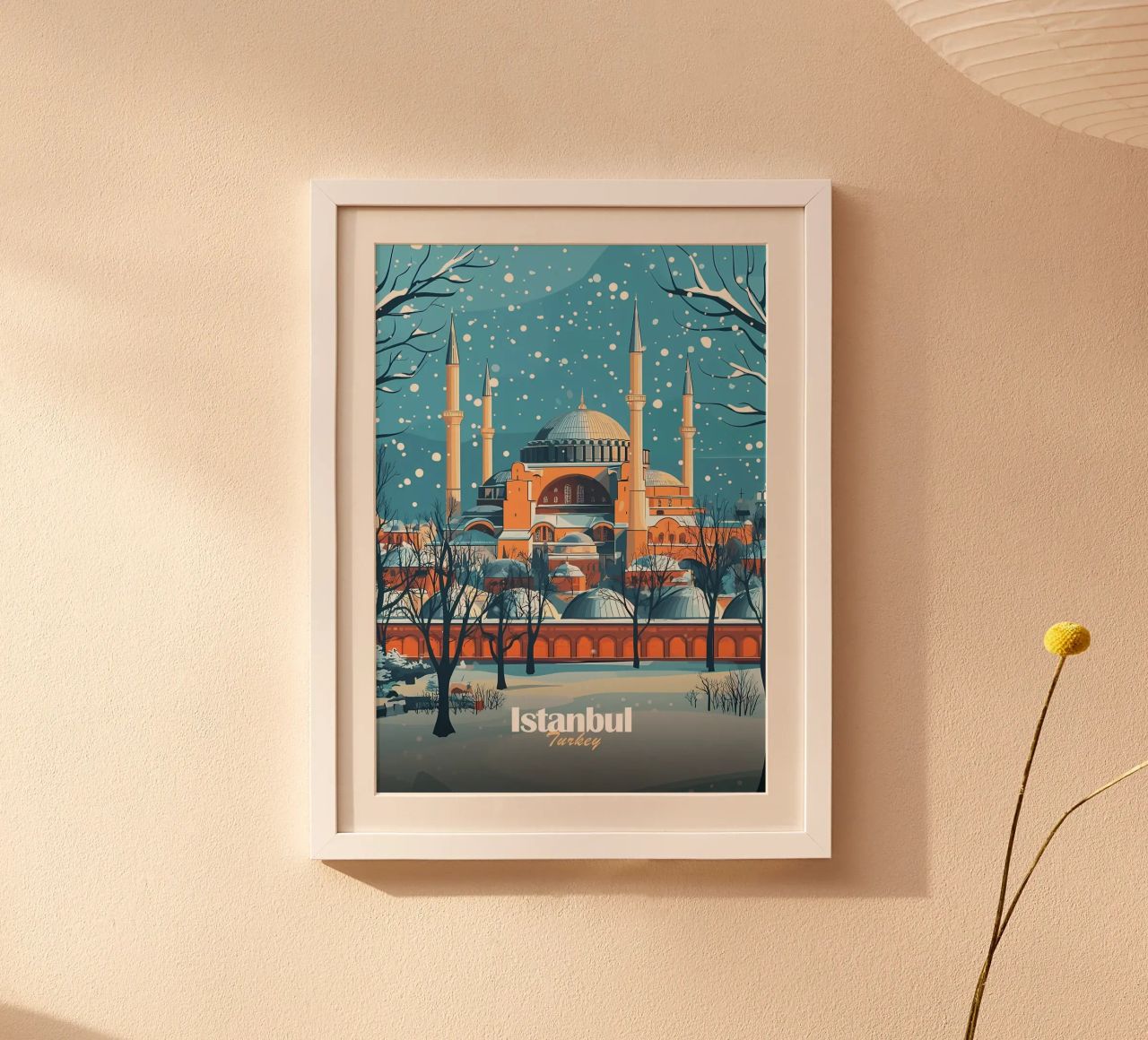 Istanbuler Moschee im Winter Poster von Ginnery