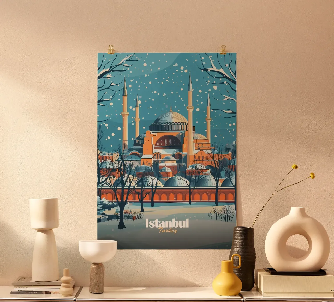 Moschea di Istanbul in inverno carta hahnemühle da Ginnery