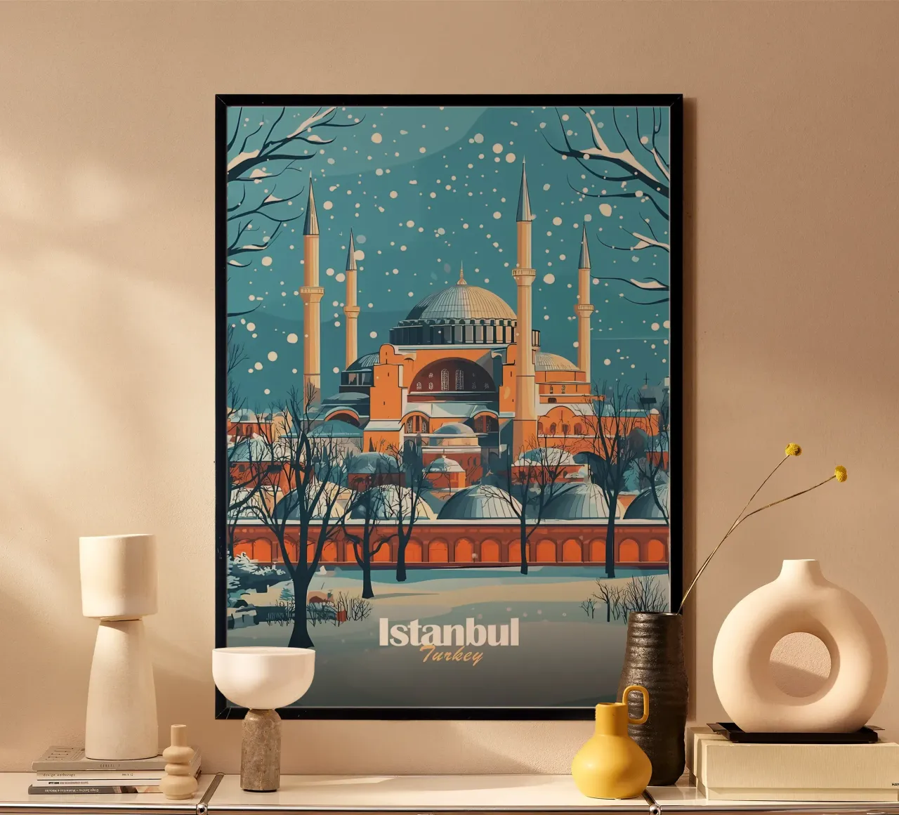 Moschea di Istanbul in inverno carta hahnemühle da Ginnery