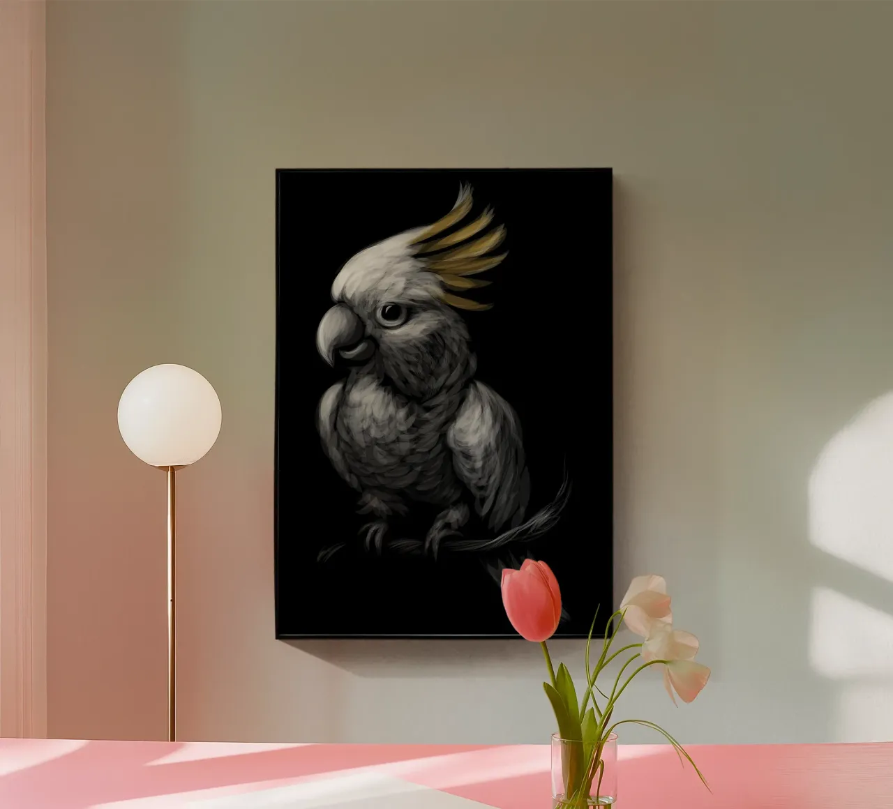 Cacatua dal ciuffo sulfureo plexiglass da Delaplane