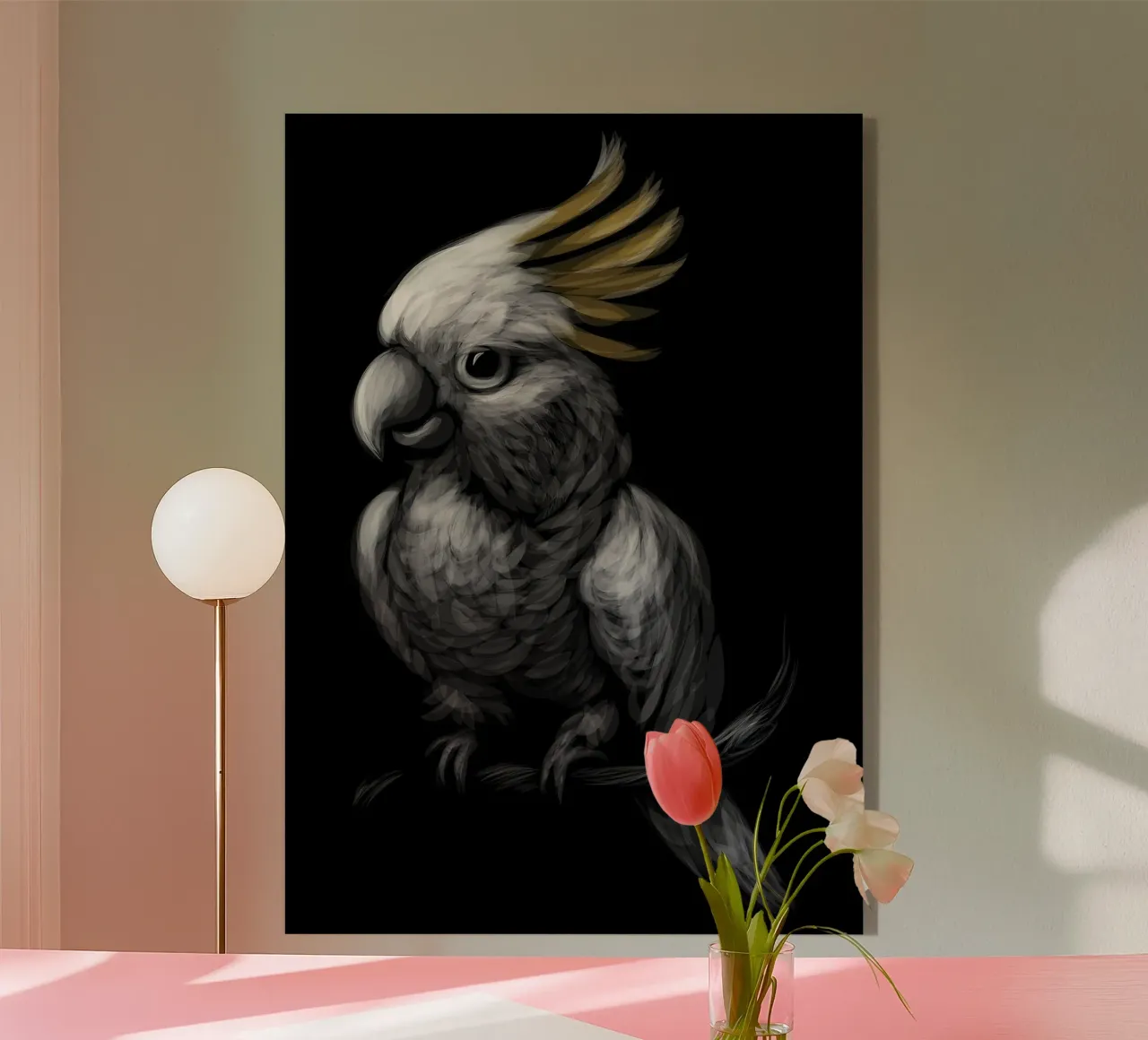 Cacatua dal ciuffo sulfureo plexiglass da Delaplane