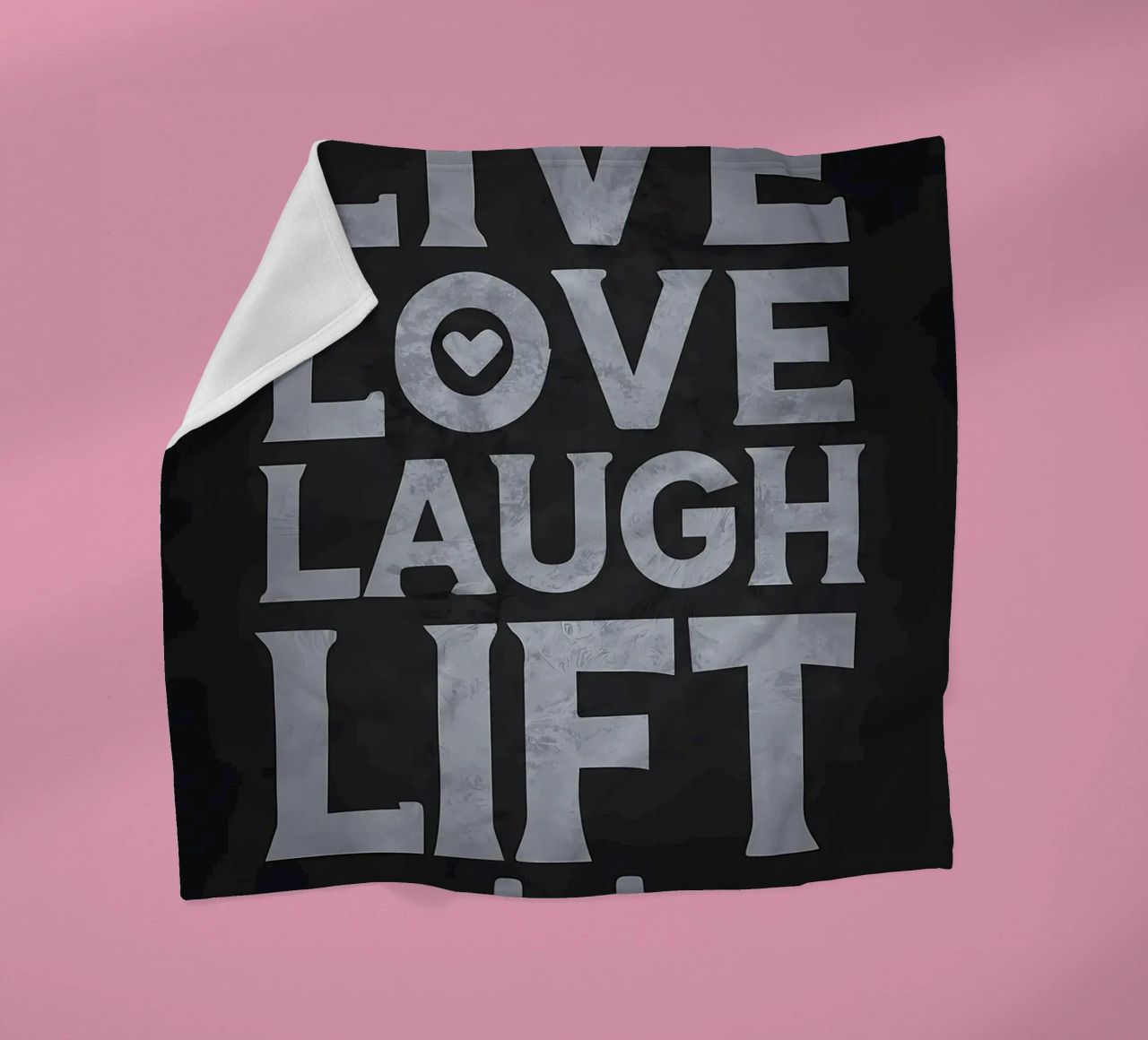 Vivere amare ridere sollevare coperta in pile da Bassy