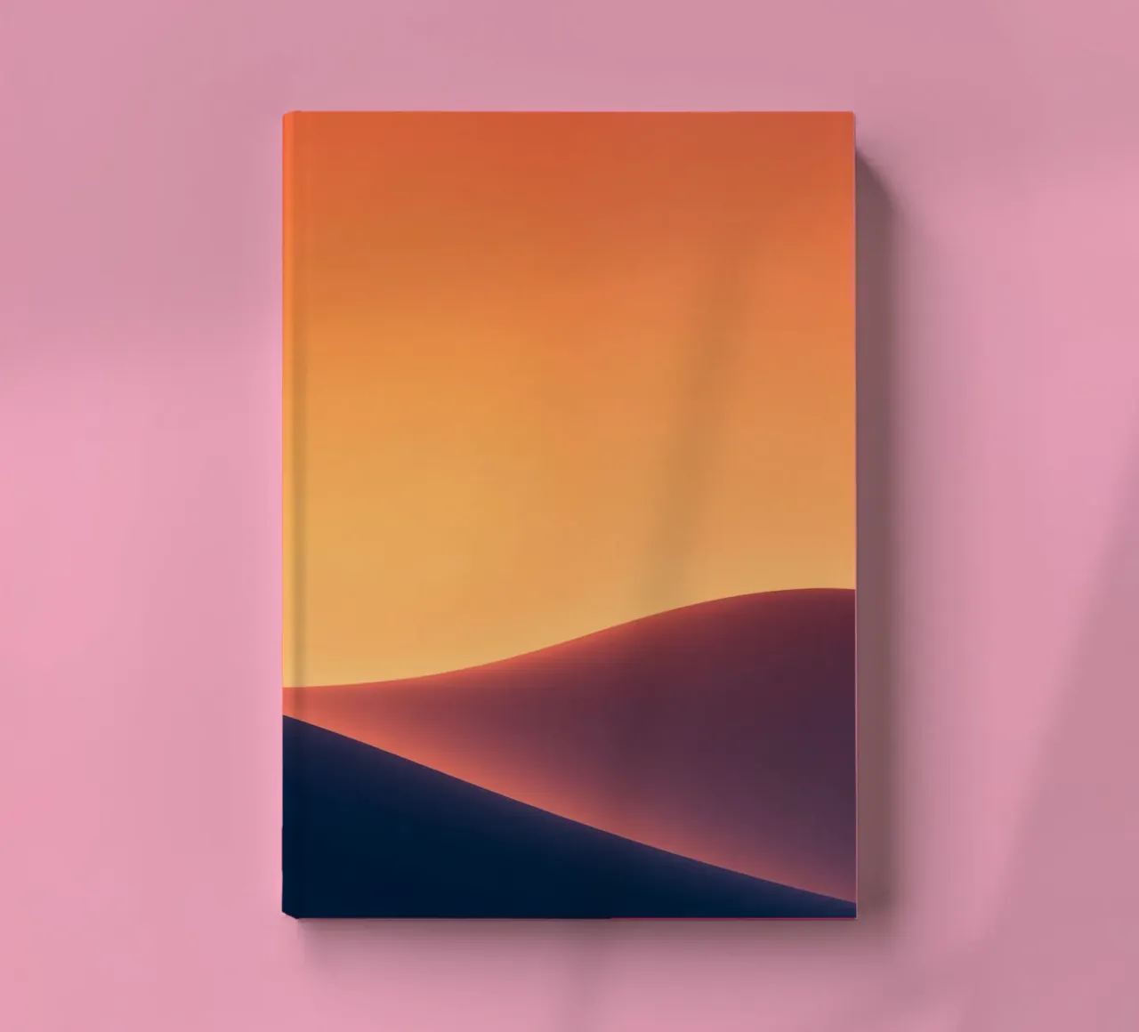smooth hills under a gradient sunset sky with warm orange notebook by DesignDoodle