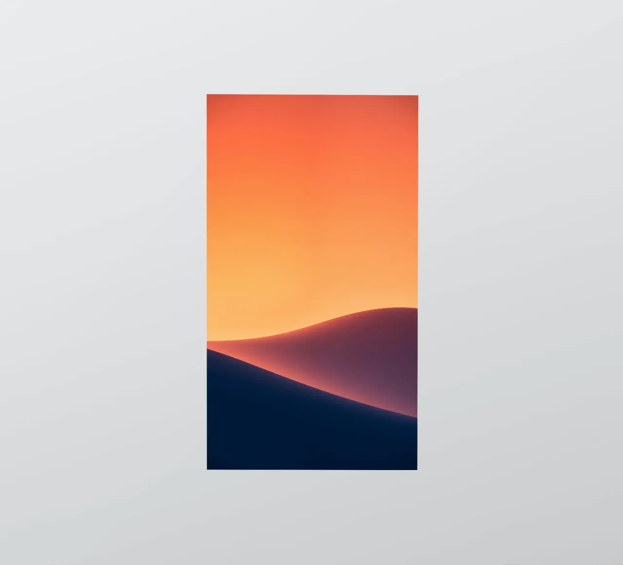 smooth hills under a gradient sunset sky with warm orange sticker by DesignDoodle
