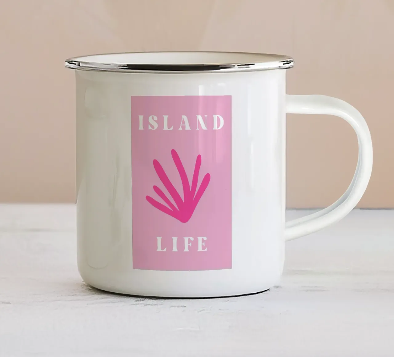 Island Life rosa corallo tazza in smalto da pdigitalprints