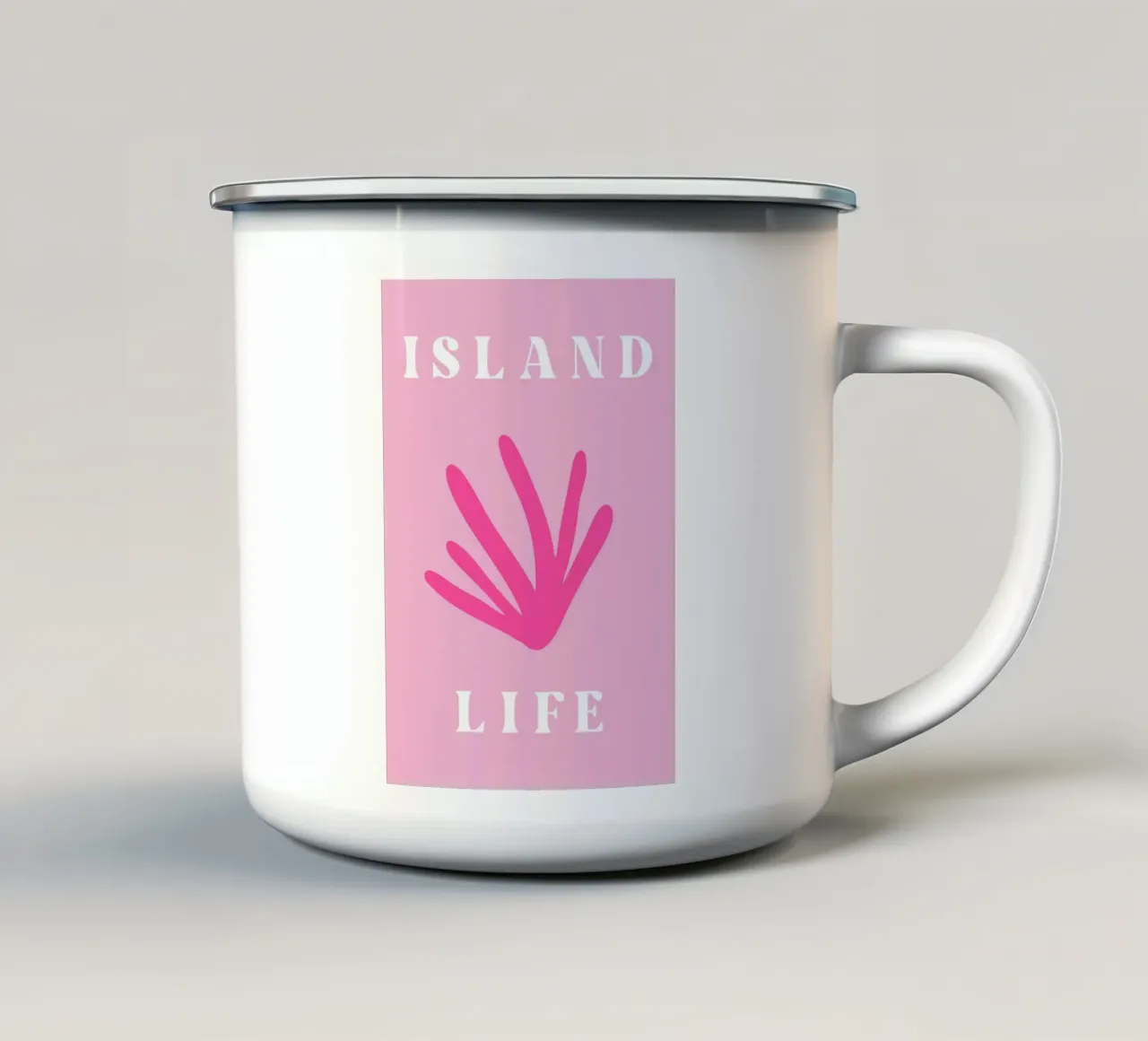 Island Life rosa corallo tazza in smalto da pdigitalprints