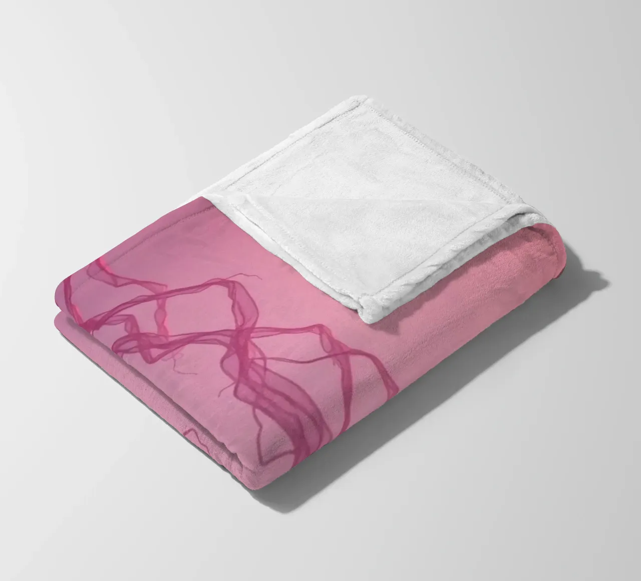 Vibrant pink abstract design featuring fluid shapes fleece blanket by DesignDoodle