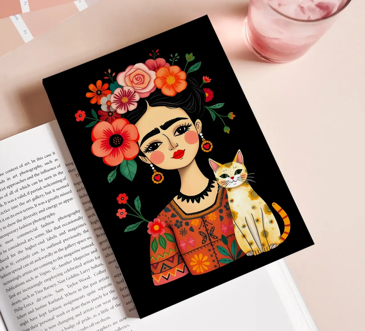FRIDA KAHLO PORTRAIT WITH CAT notebook by COLLEEN CRAFTS