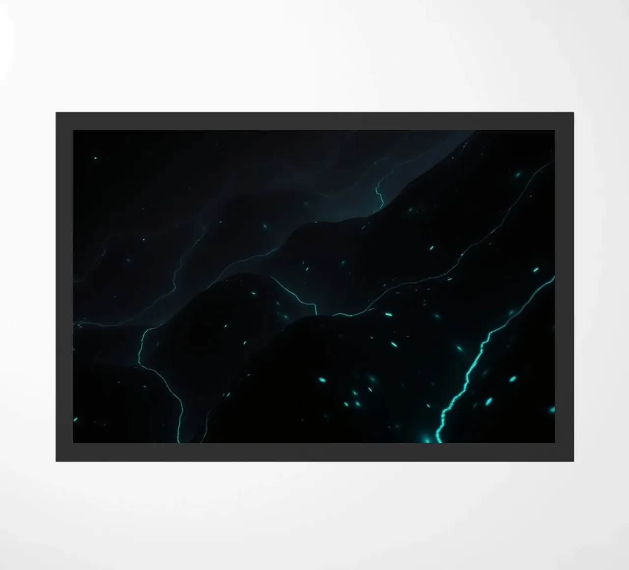 a stunning abstract design and glowing elements doormat by DesignDoodle