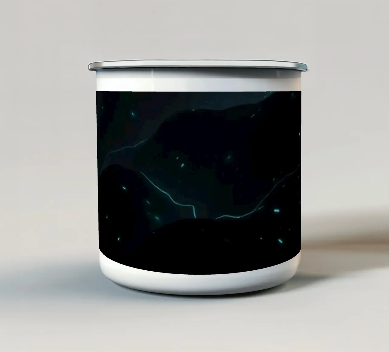 uno splendido disegno astratto ed elementi luminosi tazza in smalto da DesignDoodle