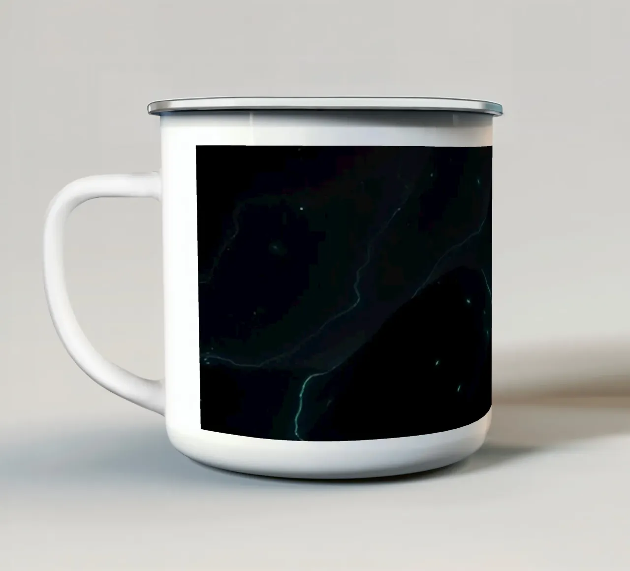 uno splendido disegno astratto ed elementi luminosi tazza in smalto da DesignDoodle