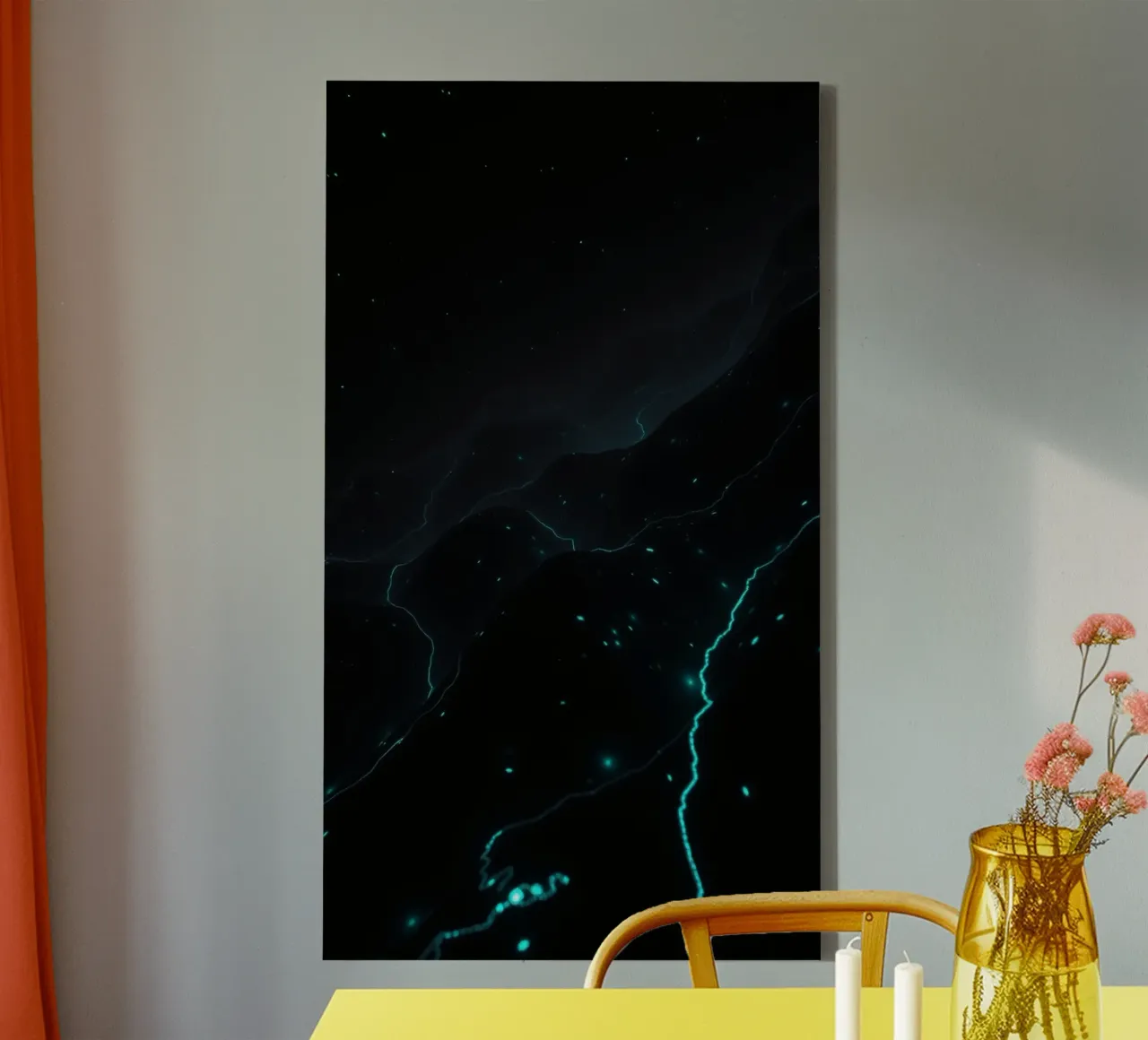 a stunning abstract design and glowing elements canvas by DesignDoodle