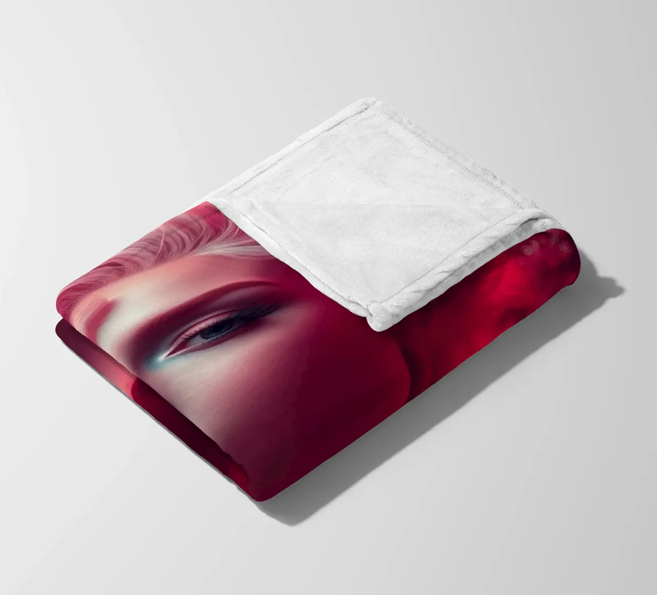 Donna splendida con acconciatura elegante circondata da fiori coperta in pile da DesignDoodle