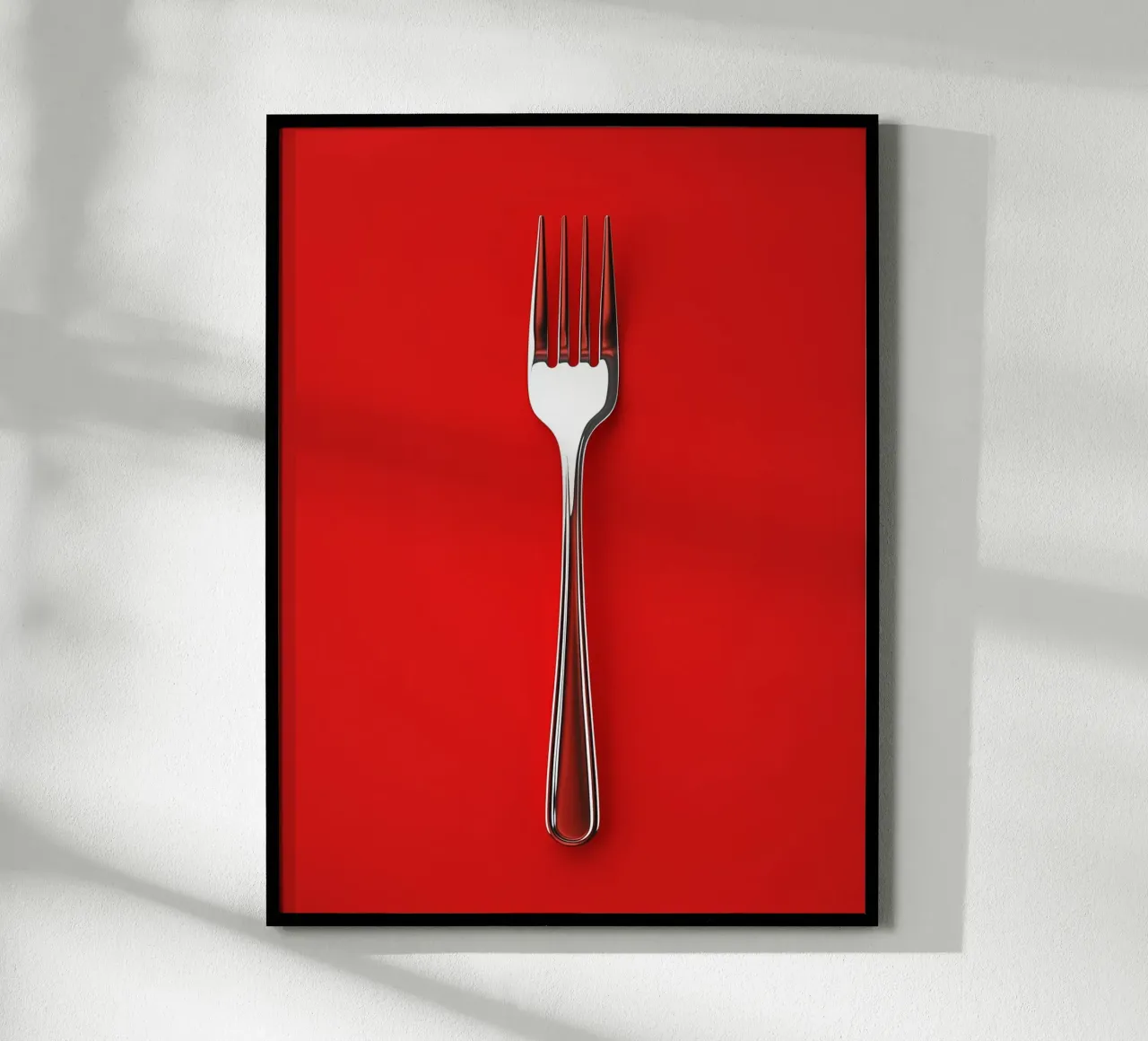 Forchetta moderna in argento poster con telaio in legno da Spice & Style